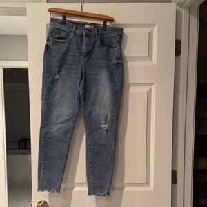 Nicole Miller Light Blue Distressed Ankle Jeans